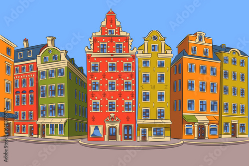 Stortorget Square vector illustration Stockholm Sweden