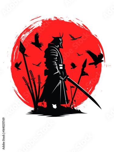 silhouette of a man with a sword