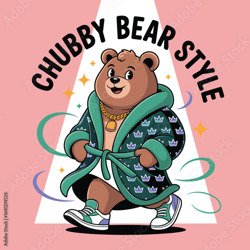 Chubby bear style T shirt design