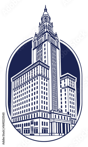 Iconic city building illustration