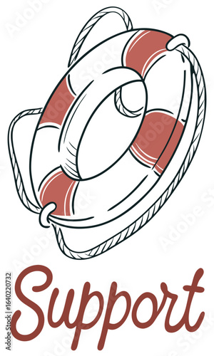 Life preserver illustration support