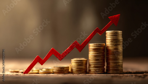 Sales dynamics and growth concept. Mixed media. dynamics of pricing increase.