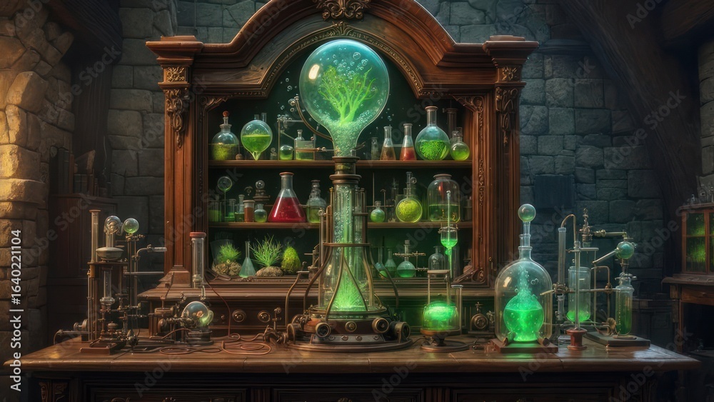 Obraz premium Fantasy alchemist's lab