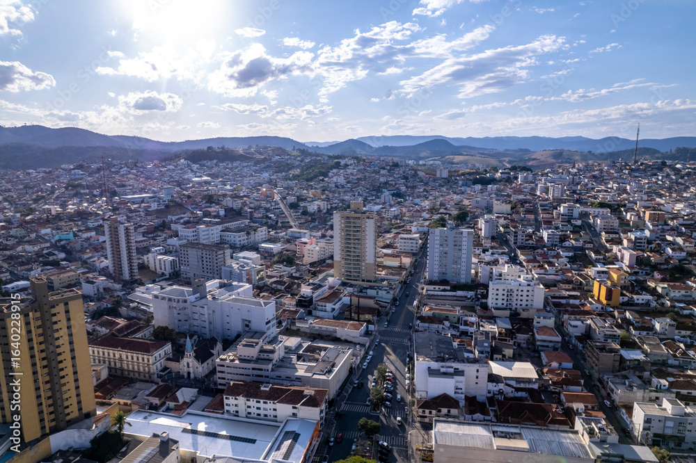 Obraz premium Aerial view of the city of Pouso Alegre, Minas Gerais.