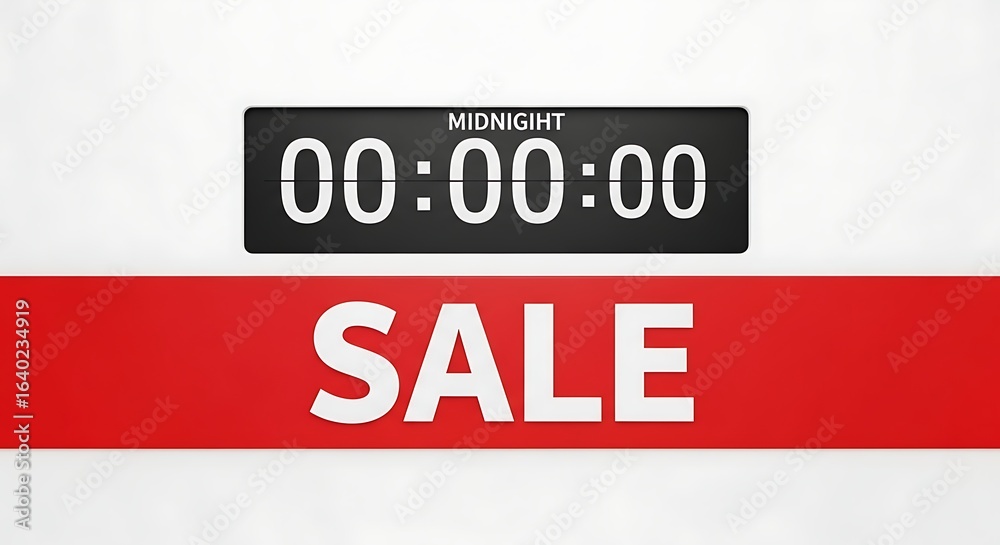 Fototapeta premium Midnight Sale Countdown: Limited Time Offer - Don't Miss Out Now!