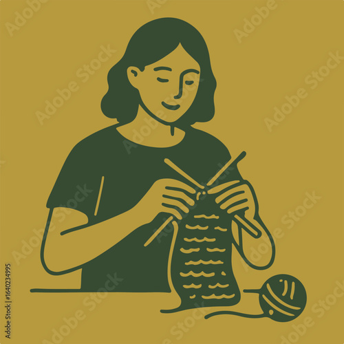 Illustration knitting vector minimalism Vector illustration minimalism
