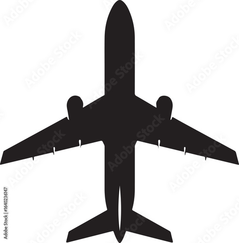 Plane icon silhouette vector, Plane icon silhouette illustration