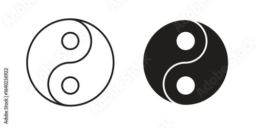 Yin yang icon elements. doodle graphics icons.