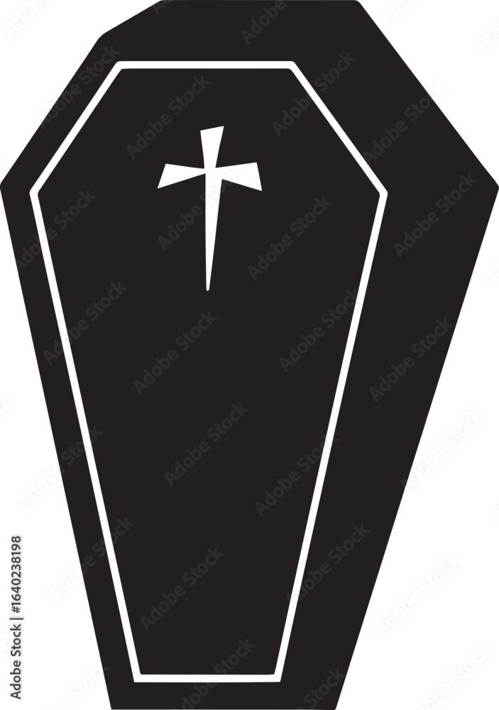 Obraz premium Coffin halloween icon silhouette art