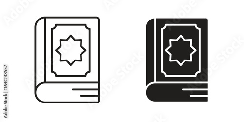 Quran book icon elements. doodle graphics icons.