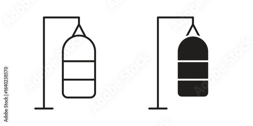 Punching bag icon elements. doodle graphics icons.