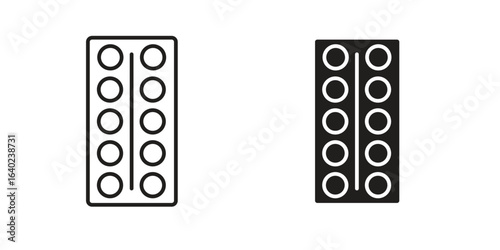 Pill blister pack icon elements. doodle graphics icons.