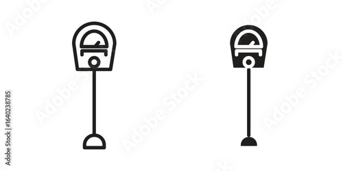 Parking meter icon elements. doodle graphics icons.