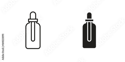 Oil dropper bottle icon elements. doodle graphics icons.