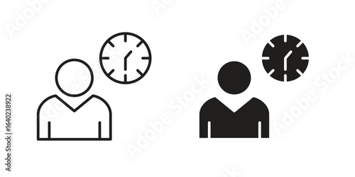 Office hours icon elements. doodle graphics icons.