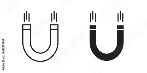 Magnet icon elements. doodle graphics icons.