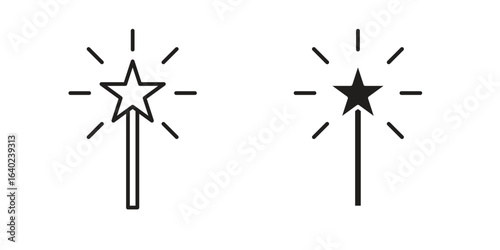 Magic wand icon elements. doodle graphics icons.