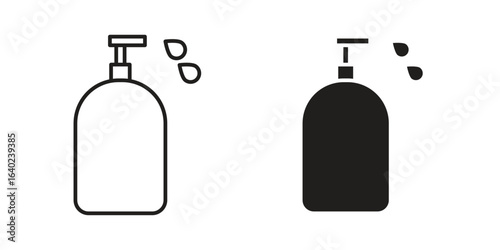Liquid soap bottle icon elements. doodle graphics icons.