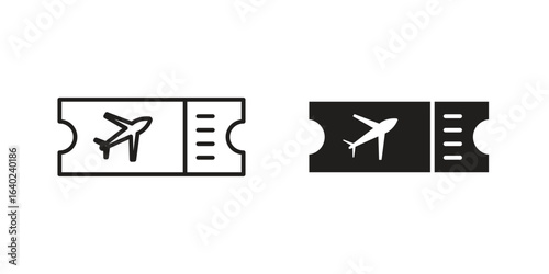 Flight tickets icon elements. doodle graphics icons.