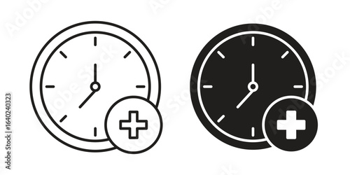 Extra hours icon elements. doodle graphics icons.