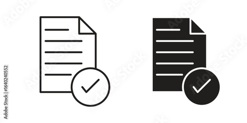 Document accepted icon elements. doodle graphics icons.