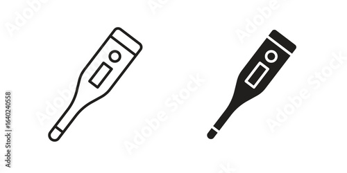 Digital thermometer icon elements. doodle graphics icons.