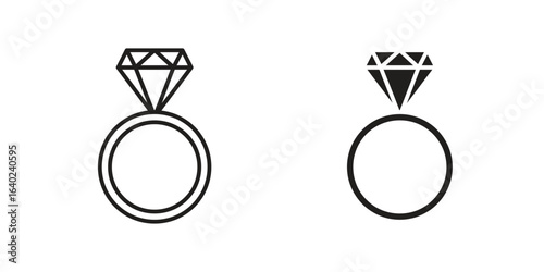 Diamond ring icon elements. doodle graphics icons.
