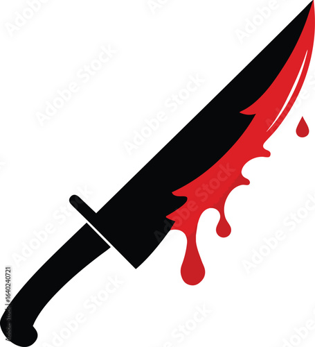  Bloody Knife droping blood  Icon Silhouette illustration
