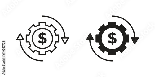 Costs optimization icon elements. doodle graphics icons.