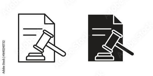 Court decision icon elements. doodle graphics icons.