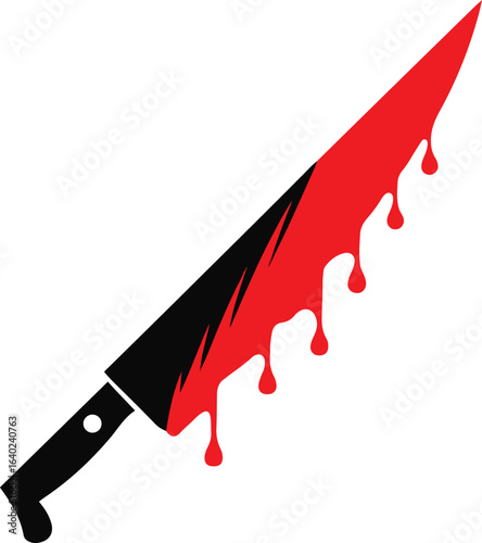  Bloody Knife droping blood  Icon Silhouette illustration