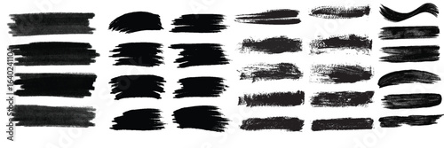 Beautiful Brushes vector collection. Grunge Elements - Brush strokes, ink paint brushes, grunge lines. Rectangle text box for social media and network. vector