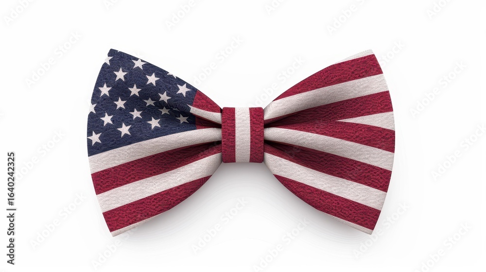 Obraz premium This vibrant clipart showcases a watercolor bow tie featuring the American flag, perfect for patriotic projects.
