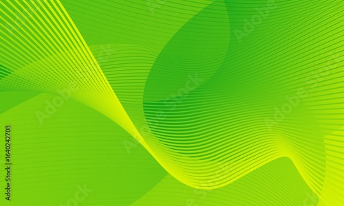 Modern Abstract Wavy Lines Background Dynamic Green and Yellow Gradient Design