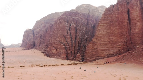 Konstfotografi Spectacular aerial view in arrival to the Khazali Canyon in the desert of Wadi Rum, Jordan