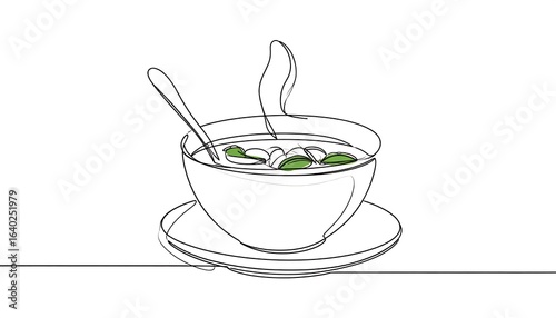 Line art soup illustration