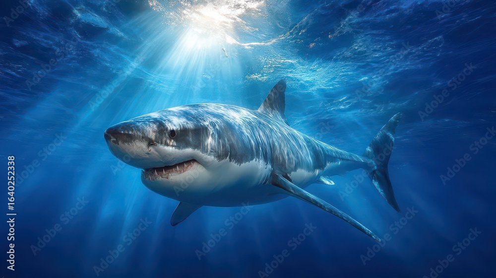 Fototapeta premium Great White Shark - Underwater Predator