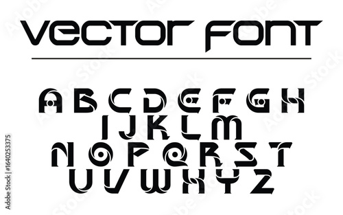 Futuristic and Geometric Vector Font - A modern alphabet for technology and sci-fi themes