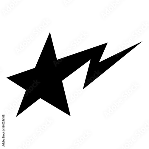 Vector illustration of a black star on a white background, a simple and bright symbol for a logo, decoration, or Christmas design