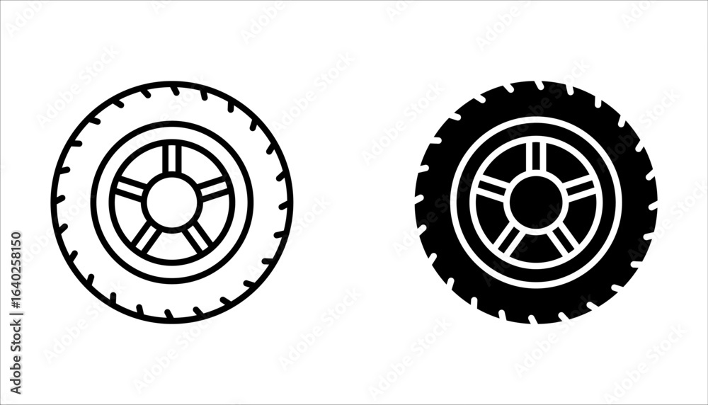 Obraz premium Tire set icon. Vehicle tire service concept. vector illustration on white background