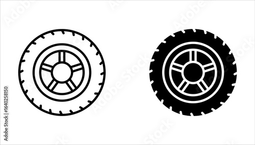 Tire set icon. Vehicle tire service concept. vector illustration on white background
