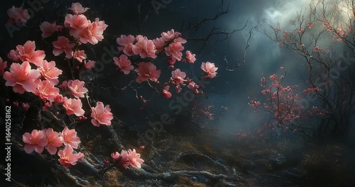 grunge background with flowers