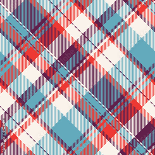 Figure check vector tartan, flooring plaid texture background. Elegance seamless pattern fabric textile in white and cyan colors.