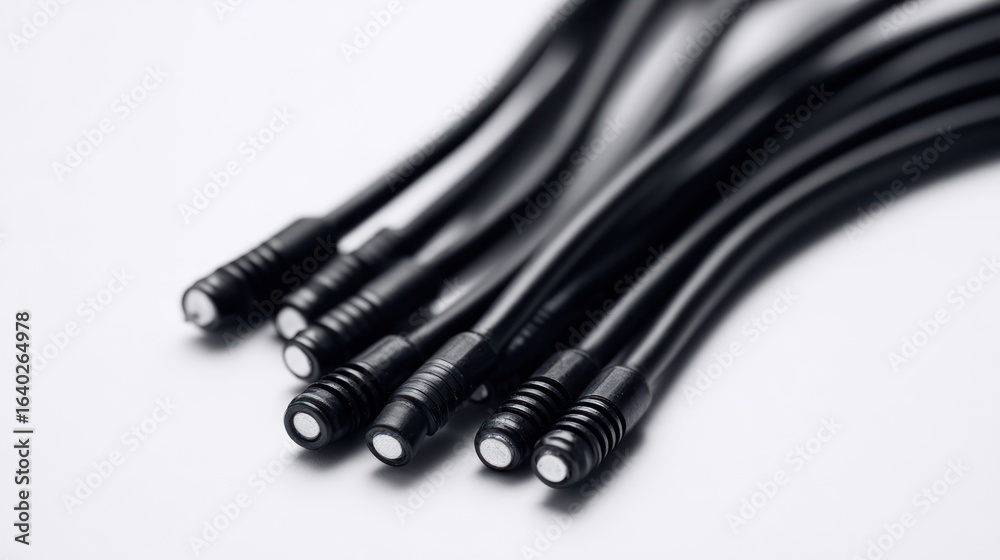 Naklejka premium Close-up of several black flexible tubes
