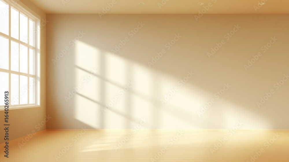 Obraz premium Bright Room with Sunlight Streaming Through Window, Creating a Warm and Inviting Interior Space