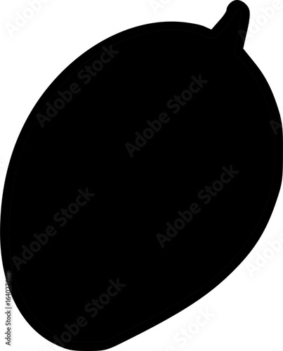 Close-up view of a black silhouette of a lime or lemon.