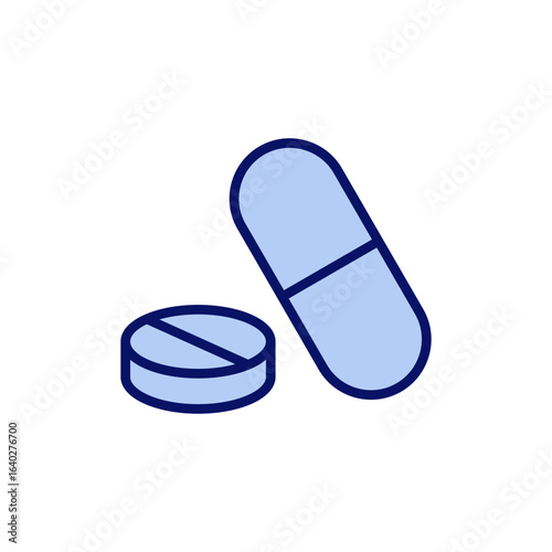 Pills icon vector. capsule icon. Drug sign and symbol