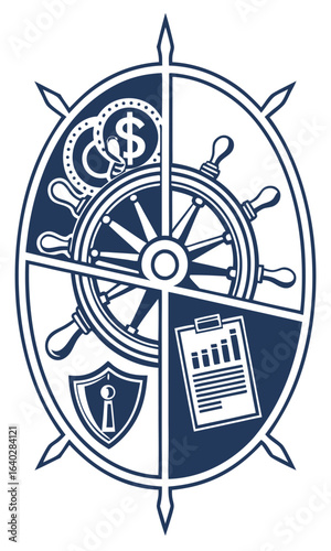 Nautical business emblem design