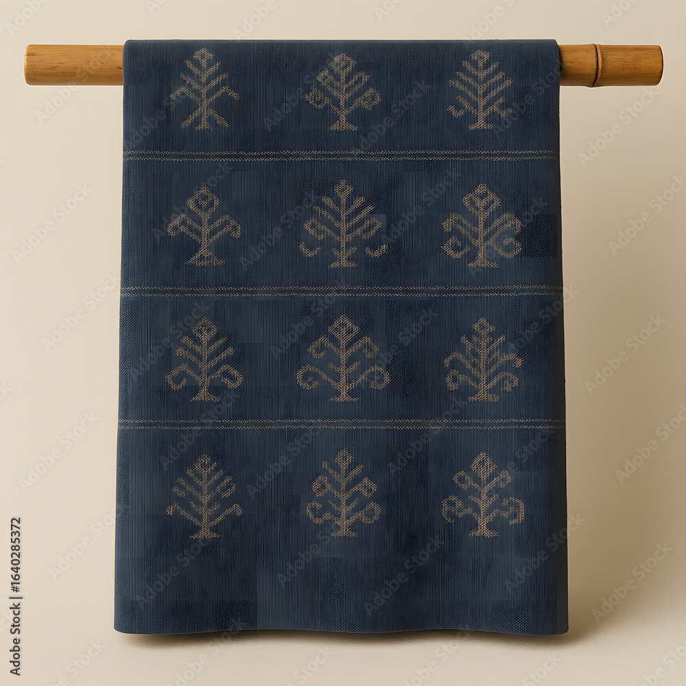 Fototapeta premium Baduy Ikat Textile from Cibeo Village with Ethnographic Patterns