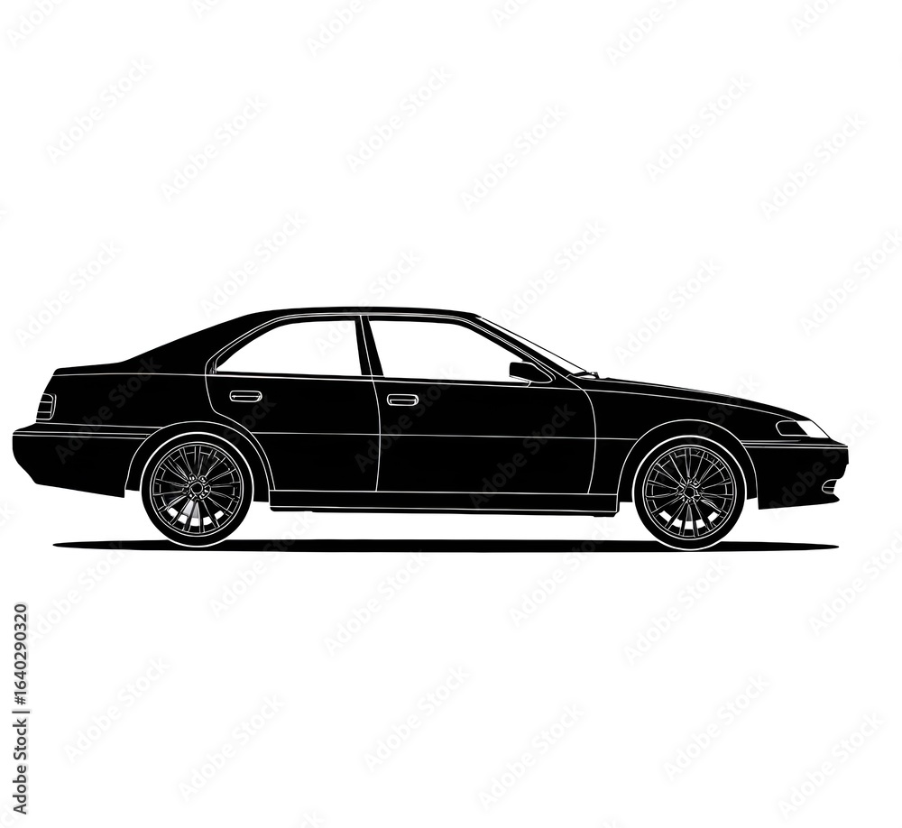 Fototapeta premium black car isolated on white
